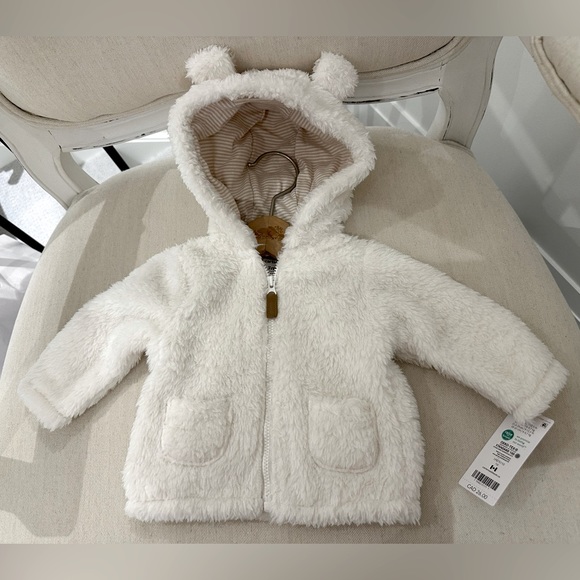 Carter's Other - 🐇 Baby 3 Mth Ivory Teddy Bear Coat NWT